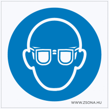 ZSONA DEKOR Védőszemüveg használata kötelező! Öntapadós matrica 200x200 mm információs címke