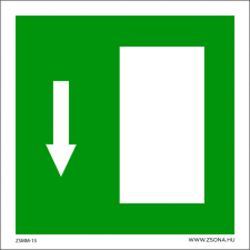 ZSONA DEKOR Vészkijárat lefelé Öntapadós matrica 150x150 mm információs címke