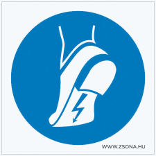 ZSONA DEKOR Vezetőtalpú cipő használata kötelező! Öntapadós matrica 100x100 mm információs címke