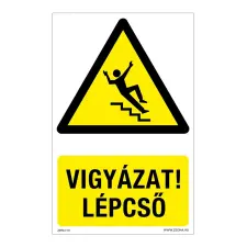ZSONA DEKOR Vigyázat! Lépcső! Öntapadós matrica 160x250 mm információs címke