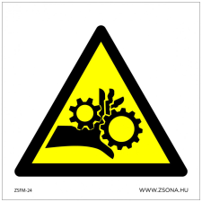 ZSONA DEKOR Vigyázz! Összeforgó hengerpárok Műanyag tábla 200x200 mm információs címke