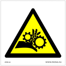 ZSONA DEKOR Vigyázz! Összeforgó hengerpárok Öntapadós matrica 100x100 mm információs címke