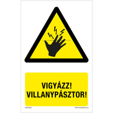 ZSONA DEKOR Vigyázz! Villanypásztor! Öntapadós matrica 250x160 mm információs címke