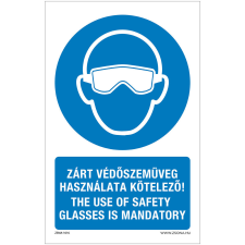 ZSONA DEKOR Zárt szemvédő használata kötelező! Alumínium tábla 160x250 mm információs címke