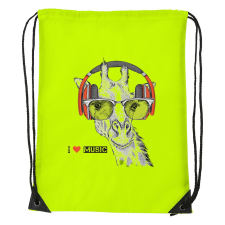 ZSONA DEKOR Zenét hallgató zsiráf - Sport táska sárga kézitáska és bőrönd