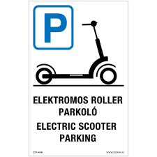 Zsona Elektromos roller parkoló Alumínium tábla 160x250 mm információs címke
