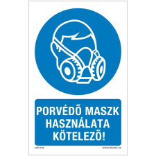 Zsona Porvédő maszk használata kötelező Alumínium tábla 100x160 mm információs címke