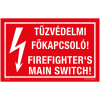 Zsona Tűzvédelmi főkapcsoló Alumínium tábla 100x160 mm