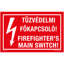 Zsona Tűzvédelmi főkapcsoló Műanyag tábla 320x500 mm információs címke