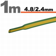  Zsugorcső 4,8mm/2,4mm zöld/sárga villanyszerelés