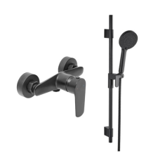  Zuhany csaptelep SAT Mood zuhanyszettel együtt 150 mm fekete matt SATBSMOOD268CSET1 csaptelep