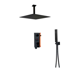 Zuhanycsap szett, Blackswan, M73.51 típus, matt fekete smart modell, 30 cm fürdőkellék