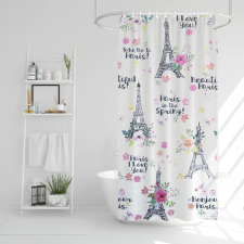 [] Zuhanyfüggöny - Eiffel-torony mintás - 180 x 180 cm fürdőszoba kiegészítő