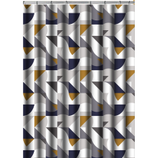 ZUHANYFÜGGÖNY, IMPREGNÁLT TEXTIL, VASALHATÓ, MOSHATÓ, SILVER MOSAIC MINTÁZATÚ, MŰANYAG KARIKÁKKAL, 180*200CM lakástextília