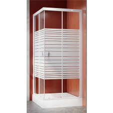 Zuhanykabin csíkos üveggel tálca nélkül 100x100x185 kád, zuhanykabin