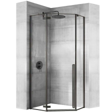 Zuhanykabin Rea DIAMOND 80x80 Black MAT kád, zuhanykabin
