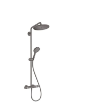 Zuhanyrendszer Hansgrohe Croma-Select termosztatikus csapteleppel csiszolt fekete króm 26891340 csaptelep