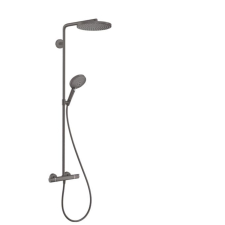 Zuhanyrendszer Hansgrohe Raindance-Select termosztatikus csapteleppel csiszolt fekete króm 27633340 csaptelep