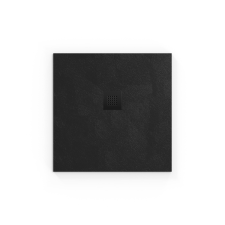 Zuhanytálca négyzet SAT Alek 90x90 cm öntött márvány fekete SATALEK90Q kád, zuhanykabin