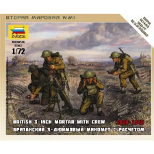  Zvezda British Mortar w/crew 1939-42 1:72 (6168) makett