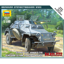  Zvezda Sd.Kfz.222 Armored Car  1:100 makett harcjármű (6157) makett
