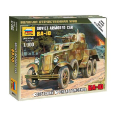  Zvezda Soviet Armored Car BA-10  1:100 makett harcjármű (6149) makett