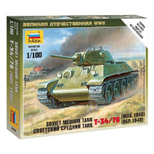  Zvezda Soviet Medium Tank T-34/76  1:100 makett harcjármű (6101) makett
