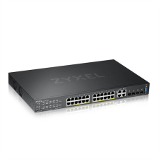 ZyXEL Switch 24x1000Mbps (24xPOE) + 4xGigabit kombó SFP, Menedzselhető Rackes, GS2220-28HP-EU0101F hub és switch