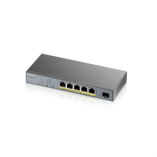ZyXEL Switch 5x1000Mbps (5xPOE) + 1xGigabit SFP Menedzselhető, GS1350-6HP-EU0101F hub és switch